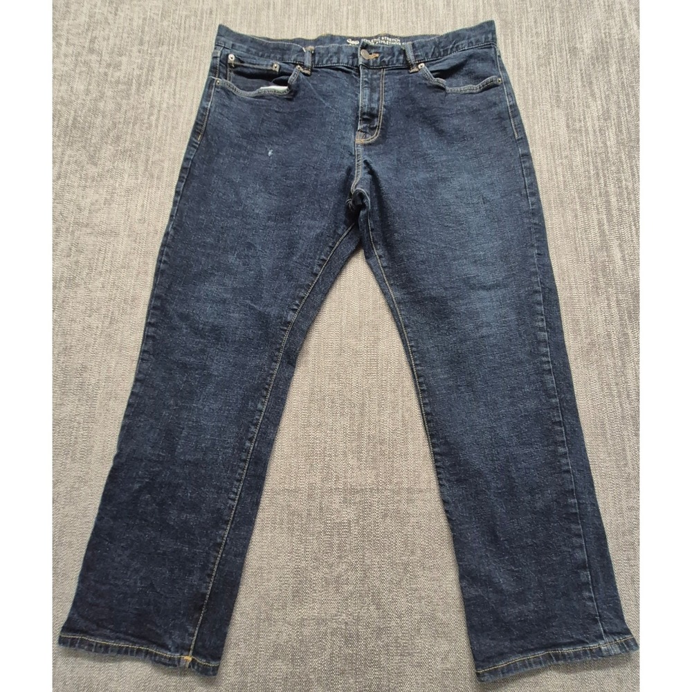 GAP Athletic Stretch men's dark wash denim‎ blue jeans 38x30 Cotton stretch